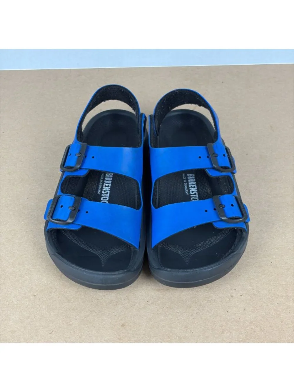 Birkenstock Mogami Slingback Sandals Kids Size 1 Narrow Blue Black Adjustable